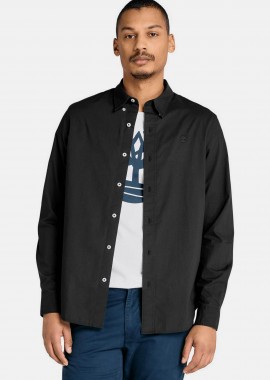 TIMBERLAND - Timberland ανδρικό πουκάμισο poplin button down με κεντημένο λογότυπο Regular Fit - TB0A6GRH0011 Μαύρο