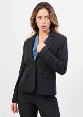 Gerry Weber γυναικείο σακάκι κλασικό με ρίγες - 430023-31320 Μπλε Σκούρο