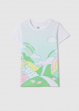 OVS KIDS - OVS παιδική μπλούζα με print Regular Fit - 002265129 Λευκό