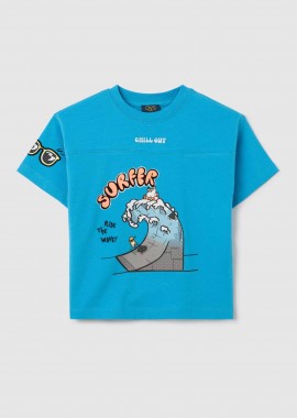 OVS KIDS - OVS παιδικό T-shirt με print Regular Fit - 002269180 Μπλε