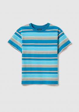 OVS παιδικό T-shirt με ριγέ σχέδιο Regular Fit - 002269187 Μπλε