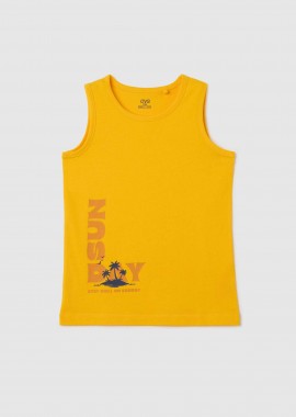 OVS KIDS - OVS παιδική αμάνικη μπλούζα με print Regular Fit - 002358901 Κίτρινο