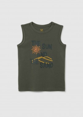 OVS KIDS - OVS παιδική αμάνικη μπλούζα με lettering print Regular Fit - 002366948 Λαδί