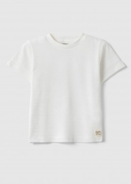 OVS KIDS - OVS παιδικό T-shirt μονόχρωμο με ριγέ σχέδιο Regular Fit - 002654417 Λευκό