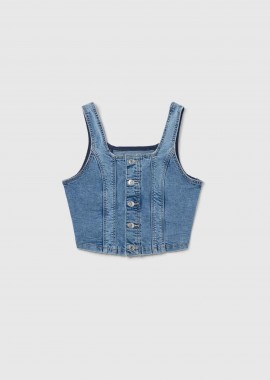 OVS KIDS - OVS παιδικό denim αμάνικο τοπ Slim Fit - 002191252 Denim Blue