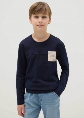 OVS KIDS - OVS παιδική μακρυμάνικη μπλούζα μονόχρωμη με print Regular Fit - 002515329 Σκούρο Μπλε