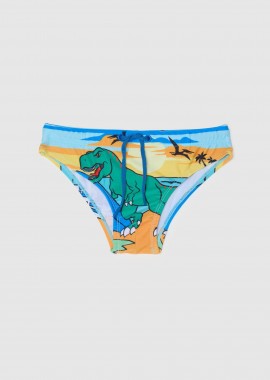 OVS παιδικό μαγιό σλιπ για αγόρια με dinosaur print - 002272938 Γαλάζιο
