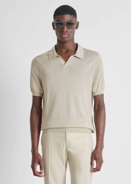 Antony Morato ανδρική μπλούζα πόλο με μετάξι Slim Fit - SW01608YA200091 Μπεζ