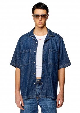 Diesel ανδρικό denim πουκάμισο με κοντό μανίκι Regular Fit 