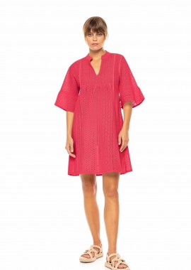 PINK LABEL - Pink Label γυναικείο φόρεμα παραλίας κιπούρ - BN-300 Φούξια