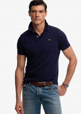 Superdry ανδρική μπλούζα πόλο πικέ με λογότυπο Relaxed Fit 