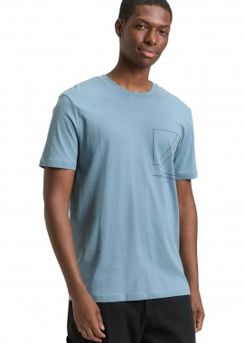 TOM TAILOR - Tom Tailor ανδρικό T-shirt με print Basic Fit - 1043491 Μπλε Pale