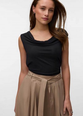 VERO MODA - Vero Moda γυναικεία αμάνικη μπλούζα μονόχρωμη - 10344258 Μαύρο