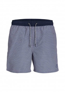 JACK & JONES - JACK & JONES ανδρικό μαγιό σορτς με all-over print - 12253217 Μοβ
