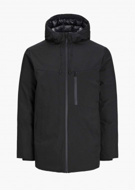 JACK & JONES ανδρικό μπουφάν με κουκούλα - 12256884 Μαύρο