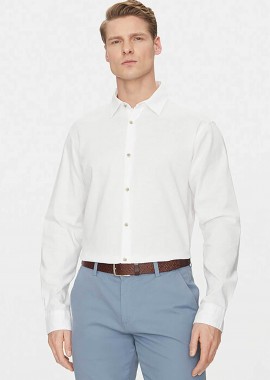 JACK & JONES ανδρικό μονόχρωμο πουκάμισο Relaxed Fit - 12270085 Λευκό
