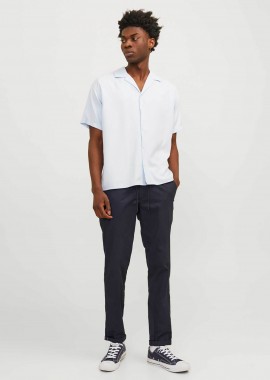 JACK & JONES - JACK & JONES ανδρικό παντελόνι chino μονόχρωμο - 12253071 Μπλε Σκούρο