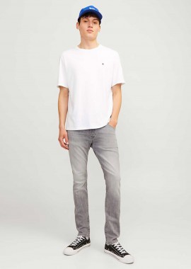 JACK & JONES ανδρικό τζιν παντελόνι πεντάτσεπο Slim Fit - 12259333 Γκρι
