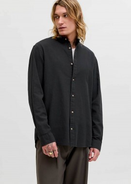 JACK & JONES ανδρικό πουκάμισο μάο Regular Fit - 12289184 Μαύρο