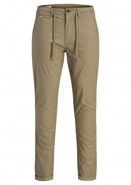 JACK & JONES - JACK & JONES ανδρικό παντελόνι chino με ελαστική μέση Slim Fit - 12293491 Μπεζ