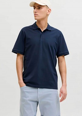 JACK & JONES ανδρική μπλούζα πόλο πικέ Regular Fit - 12270150 Μπλε Σκούρο