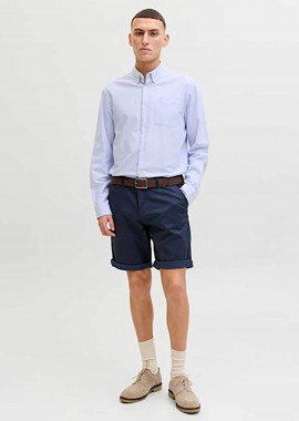 JACK & JONES - JACK & JONES ανδρική βερμούδα chino Regular Fit - 12230336 Μπλε Σκούρο