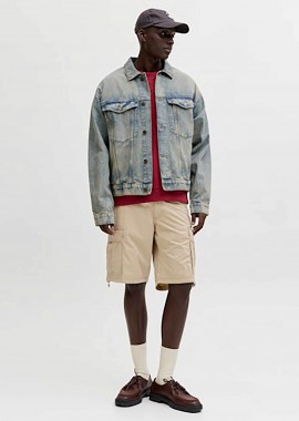 JACK & JONES - JACK & JONES ανδρική βερμούδα cargo Relaxed Fit - 12291369 Μπεζ