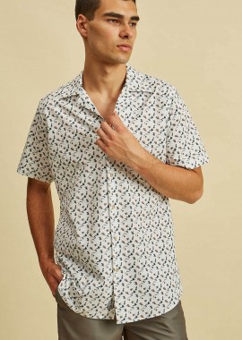 DORS - DORS ανδρικό πουκάμισο με all-over print Regular Fit - 1038033.C01 Λευκό
