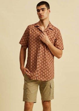 DORS - DORS ανδρικό πουκάμισο με all-over print Regular Fit - 1038034.C01 Μπορντό