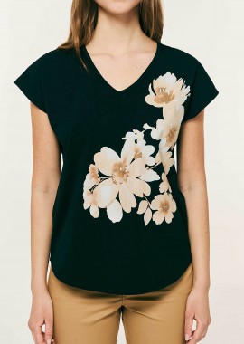 FOREL - Forel γυναικείo T-shirt με print - 082.10.01.058 Μαύρο