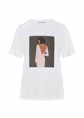 FOREL - Forel γυναικείo T-shirt με print - 082.10.01.083 Λευκό
