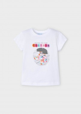MAYORAL - Mayoral παιδικό T-shirt με print - 3014-S25 Λευκό