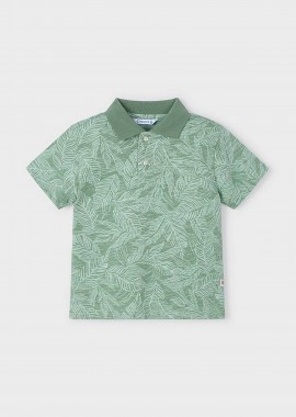 Mayoral παιδική μπλούζα πόλο με tropical print - 3110-S25 Πράσινο Ανοιχτό