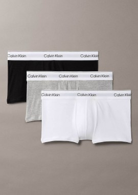Calvin Klein σετ ανδρικά εσώρουχα trunk με λογότυπο (3 τεμάχια) - LV00NB4389 Γκρι