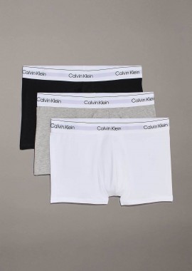 Calvin Klein σετ ανδρικά εσώρουχα trunk με λογότυπο (3 τεμάχια) - LV00NB4392 Γκρι