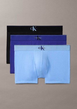 CALVIN KLEIN - Calvin Klein σετ ανδρικά εσώρουχα trunk με monogram (3 τεμάχια) - LV00NB4472 Μπλε