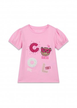 GUESS - Guess παιδικό T-shirt με print - K6RI05K6YW4 Ροζ