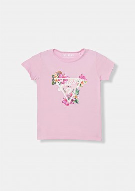 GUESS - Guess παιδικό T-shirt με triangle logo print - K6GI02K6YW4 Ροζ