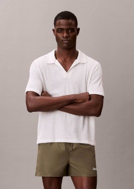 CALVIN KLEIN - Calvin Klein ανδρικό μαγιό σορτς short με λογότυπο - LV00N61048 Λαδί