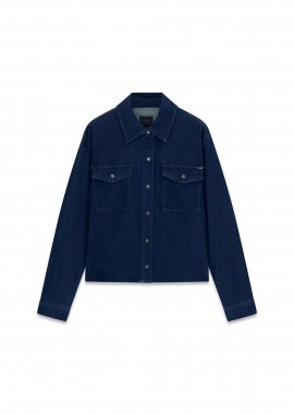 GUESS - Guess γυναικείο denim πουκάμισο Regular Fit - W6RN99D6980 Denim Blue Σκούρο