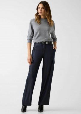 GUESS - Guess γυναικείο denim παντελόνι cargo Relaxed Fit - W6RB65WL842 Denim Blue Σκούρο