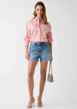 GUESS - Guess γυναικείο πουκάμισο με ριγέ σχέδιο Regular Fit - W6GH39W1849 Ροζ