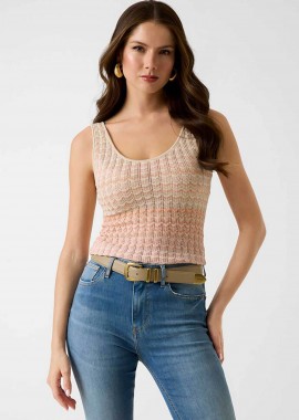 GUESS - Guess γυναικείο αμάνικο τοπ Slim Fit ''Rosalyn'' - W6GR08Z0589 Ροζ