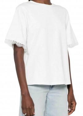 TWINSET - Twinset γυναικείο T-shirt με δαντέλα - 261TP2110 Λευκό