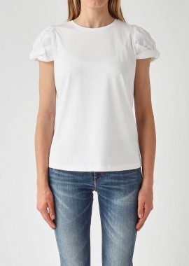 Twinset γυναικείο T-shirt με balloon μανίκια - 261TT2060 Λευκό
