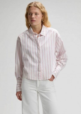 LEE - Lee® γυναικείο πουκάμισο cropped με ριγέ σχέδιο Regular Fit - 112378893 Ροζ