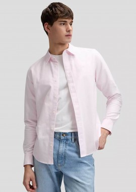 LEE - Lee® ανδρικό πουκάμισο με logo print μονόχρωμο Regular Fit - 112376560 Ροζ
