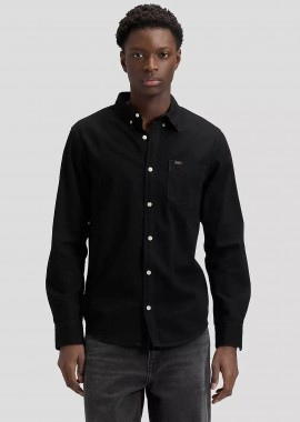 Lee® ανδρικό πουκάμισο button down με τσέπη Regular Fit - 112376555 Μαύρο
