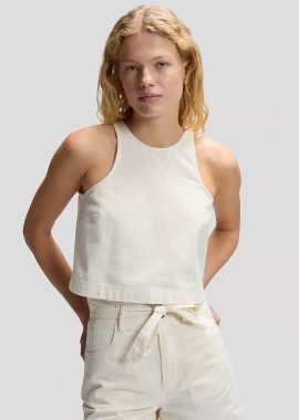 Lee® γυναικείο denim τοπ Boxy Fit - 112378260 Υπόλευκο