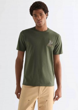 Wrangler® ανδρικό T-shirt με κέντημα Regular Fit - 112377989 Χακί